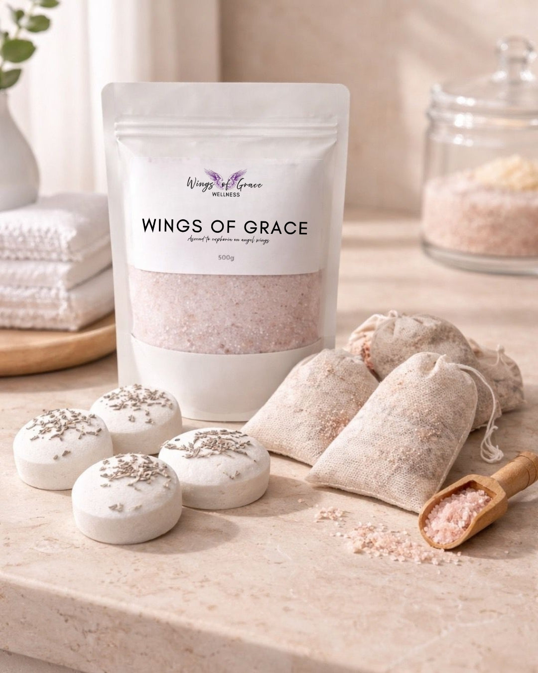 Shower Bomb, Bath Teabags and Bath Salt - Gift Pack